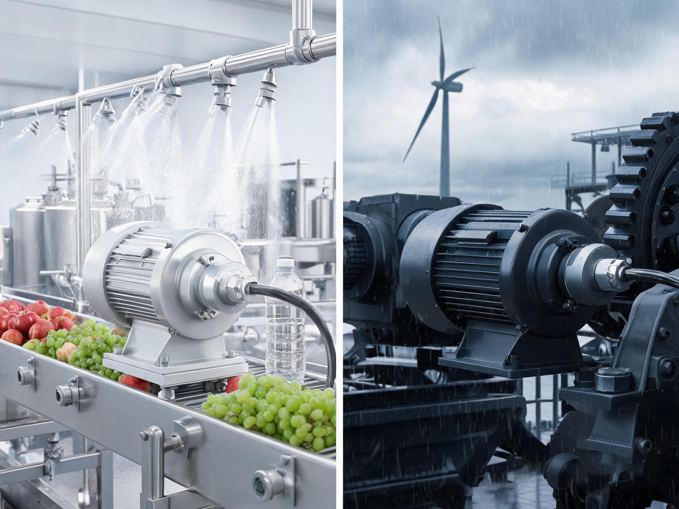 Waterproof motors in food processing and outdoor scenarios
