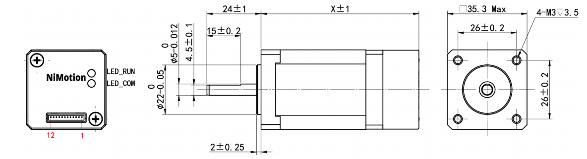 STM35一体化步进伺服电机外形尺寸图纸