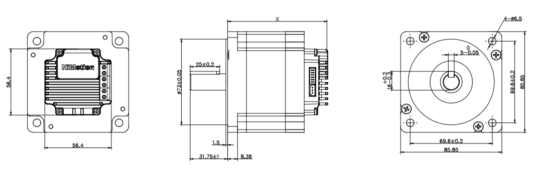 STM86一体化步进电机外形尺寸图纸